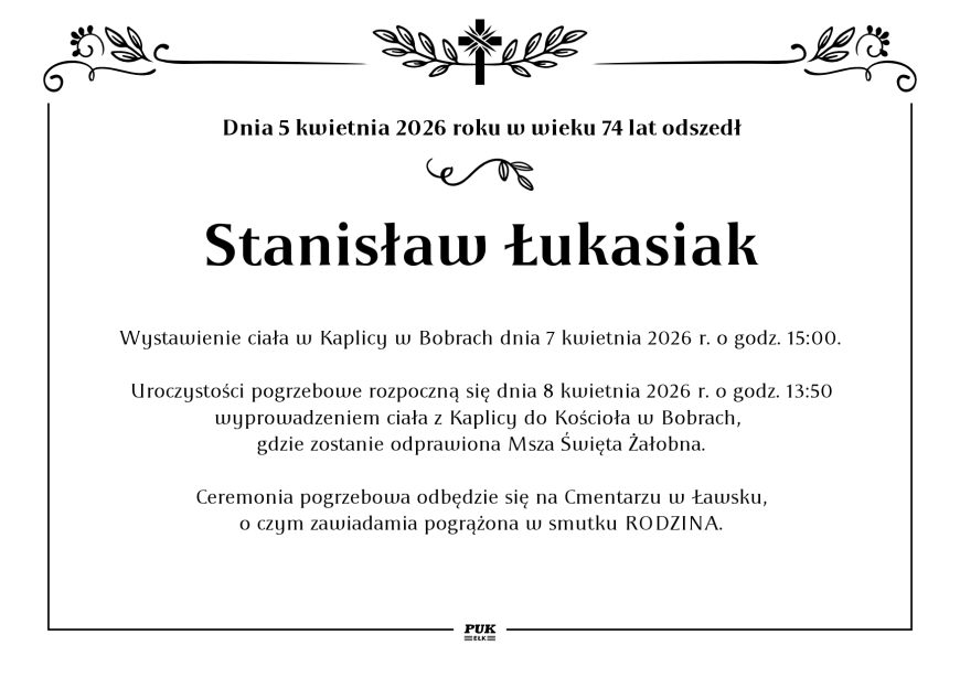 Stanisław Łukasiak - nekrolog